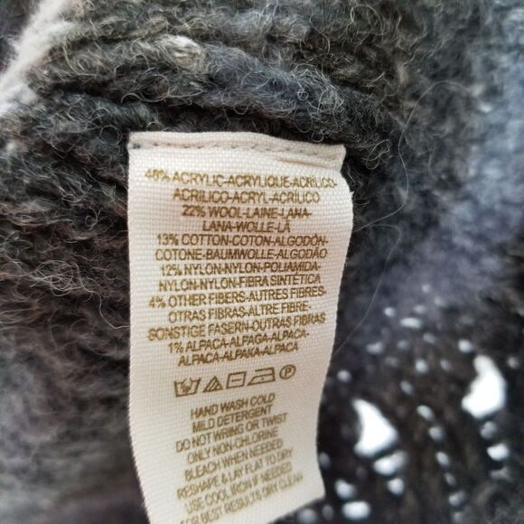 Free People Women Striped Cardigan Sweater Size S Wool Blend Gray Hook & Loop - Picture 7 of 7